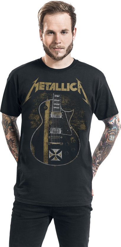 T-shirt guitare Metallica Hetfield Iron Cross noir 3XL Katoen - Produits dérivés du groupe, Groupes