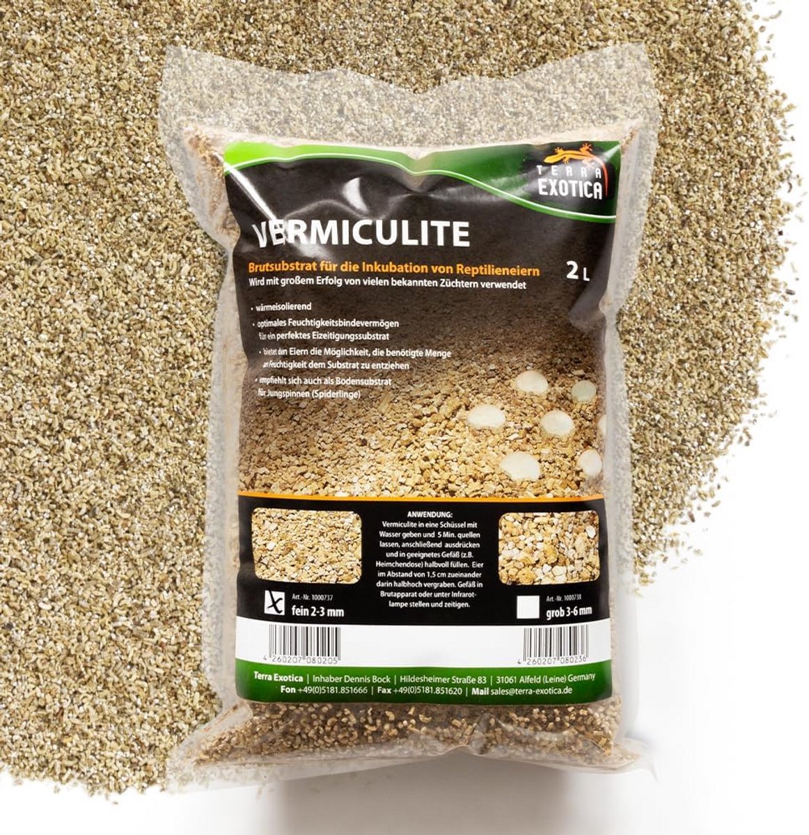 Fijn Vermiculiet (2-3 mm) voor Terrarium en Broedsubstraat - Ongeveer 2 Liter