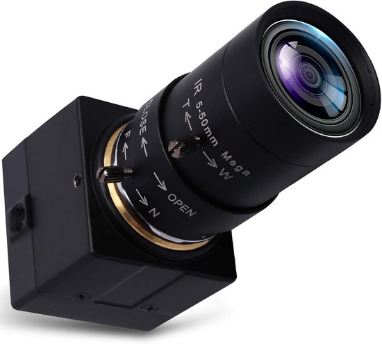 USB Webcam 1080P Full HD met 5-50mm Varifocale Zoomlens en Ultra-Gevoelige Nachtzicht
