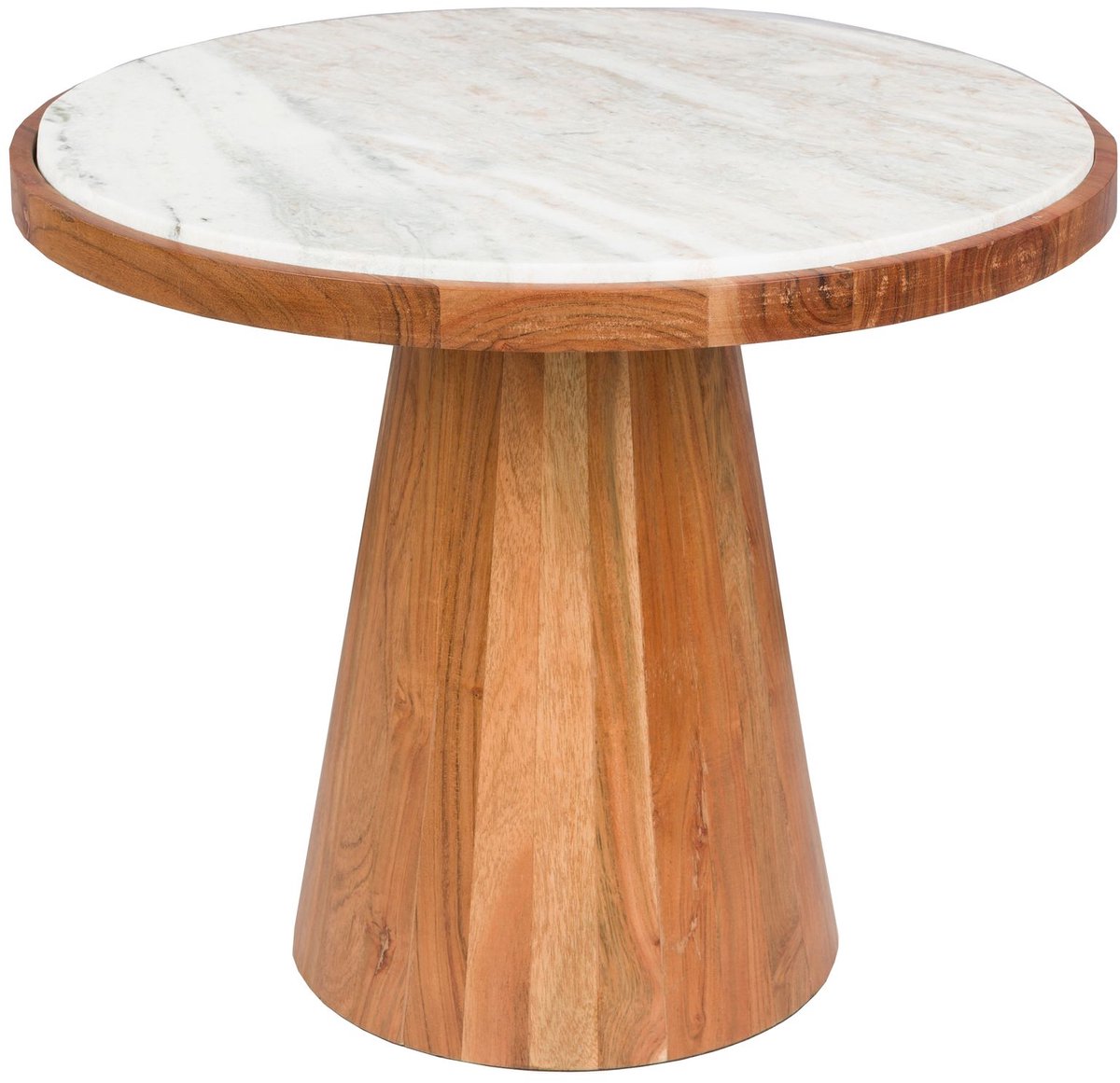 Housecraft Living Mees Salontafel Rond 50 cm Marmer/ Hout - Bruin