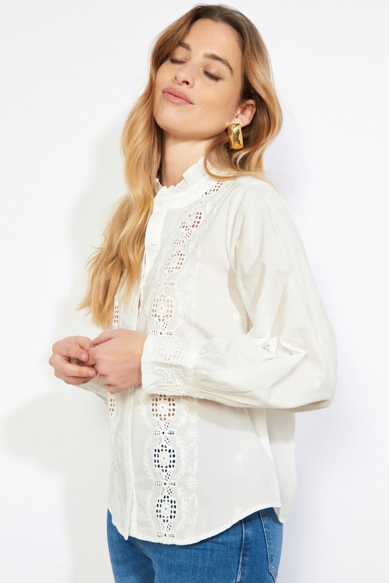 LolaLiza Blouse C Evangelina 05702953 1019 Optical White Dames Maat - W38
