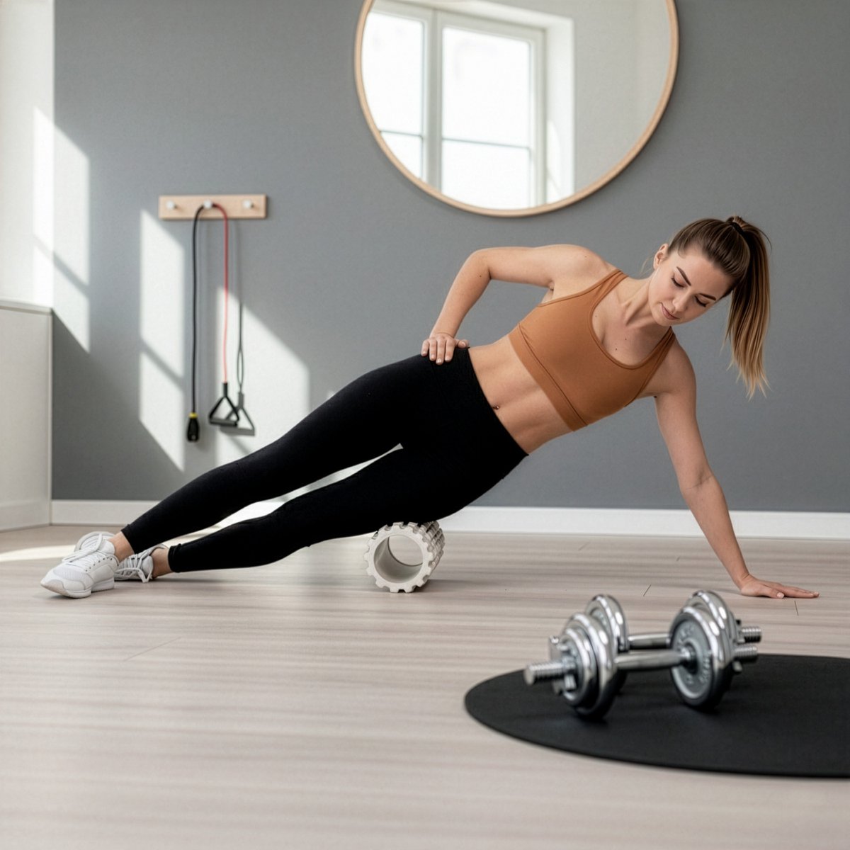 Actiget® Foam roller - Triggerpoint massage - Massage roller - 33 CM - Medium Hard - Lichtbeige thumbnail 3