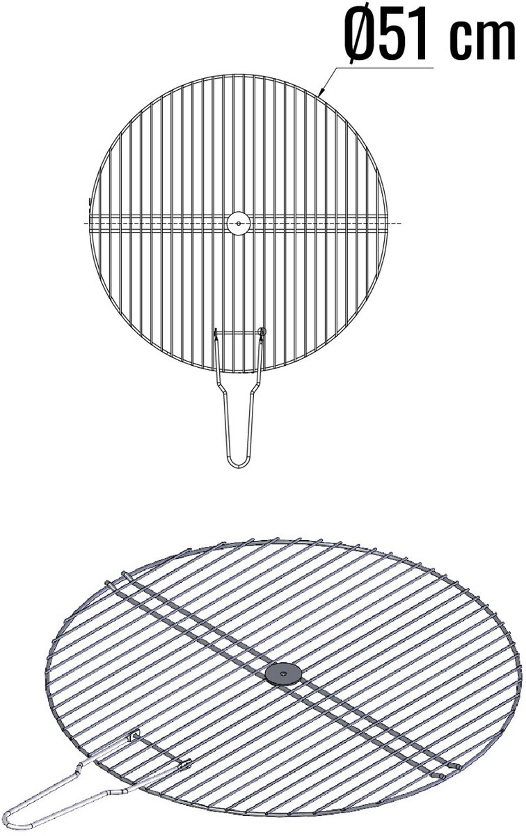 Enkel rond rooster - Ø 51 cm