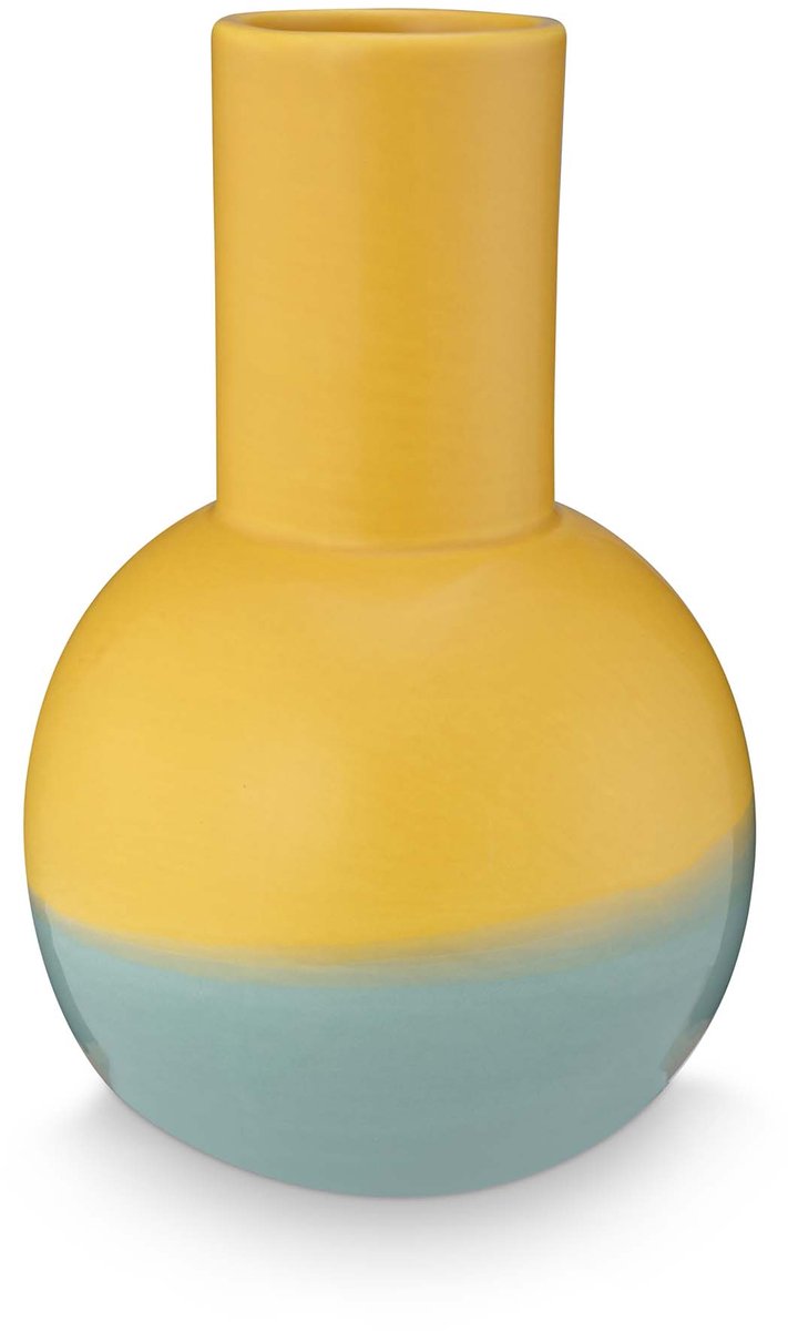 vtwonen Vaas - Decoratie - Bloemenvaas van Keramiek - Lichtblauw - 14cm