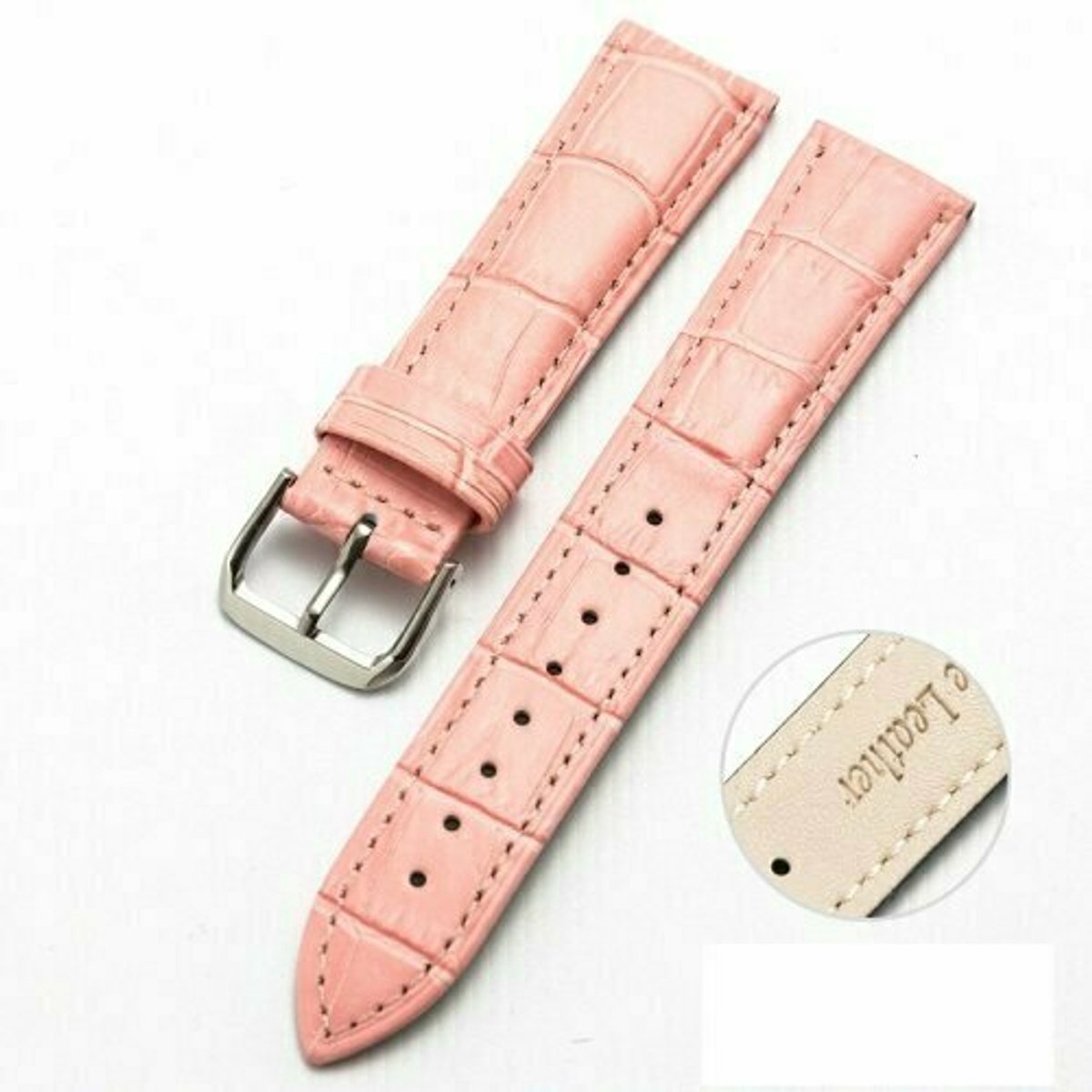 By Qubix - Crocodile leren bandje - Roze - geschikt voor Huawei Watch 5 - 46mm
