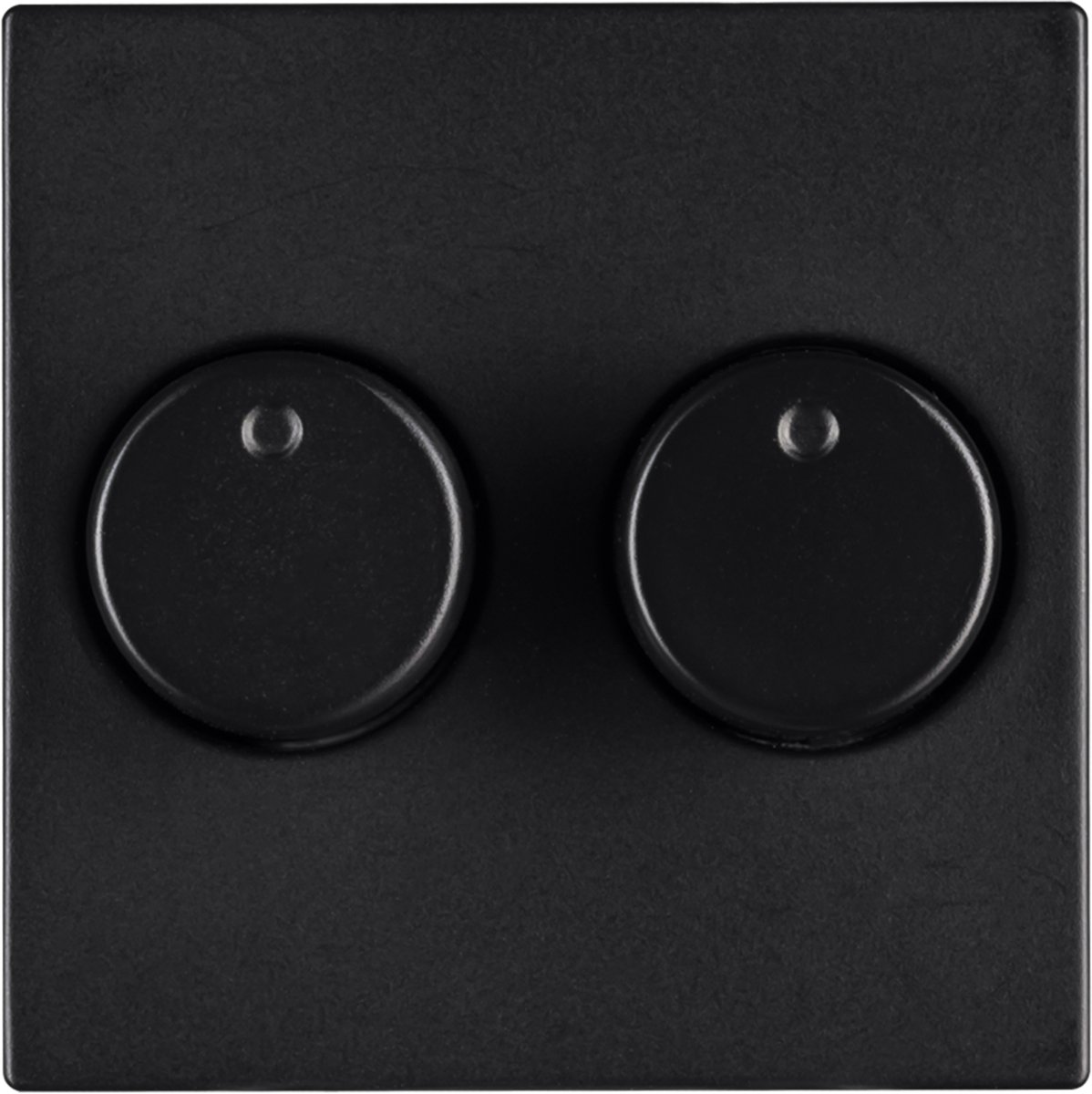 ION Industries - V1/J1 centraalplaat met knop - duo dimmer - 55 x 55 mm - Mat Zwart