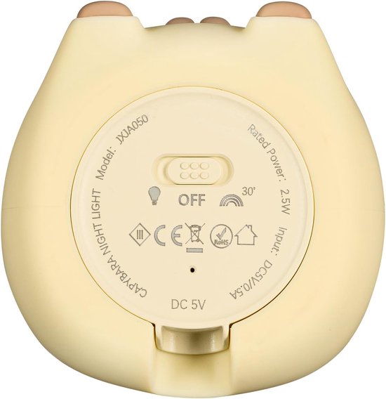 ACEP LED nachtlampje Capybara - 11CM Hoog - Kinderlampje - Met USB Oplaadkabel - Capibara - Capybara lamp - Nachtlampje - Kinderlamp van ACEP — afbeelding 3