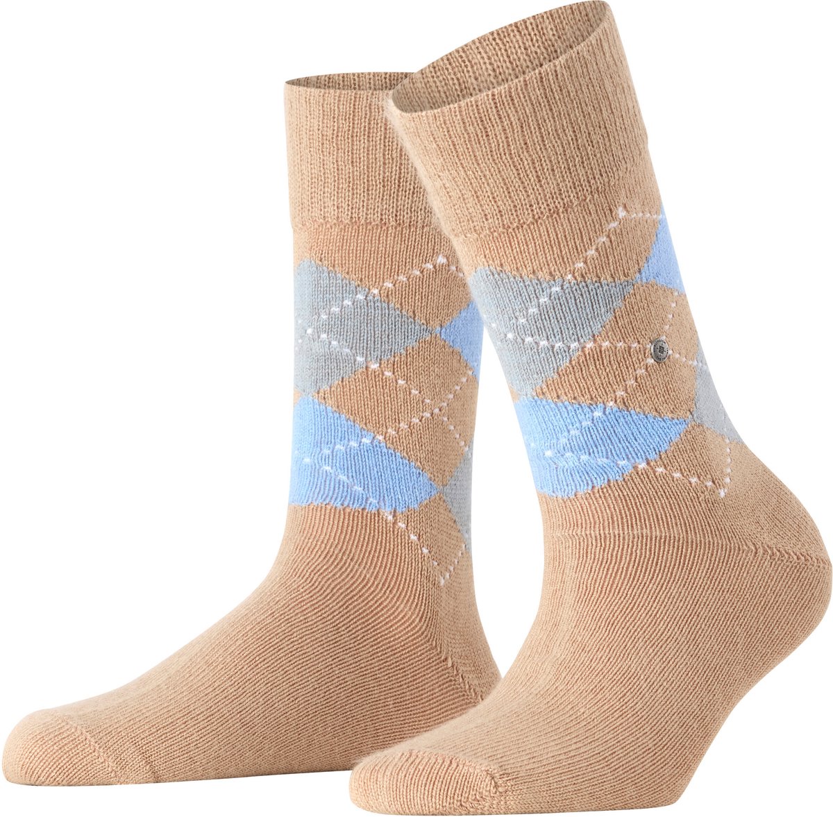 Burlington Whitby gedessineerd materiaal sokken dames bruin - maat 36-41