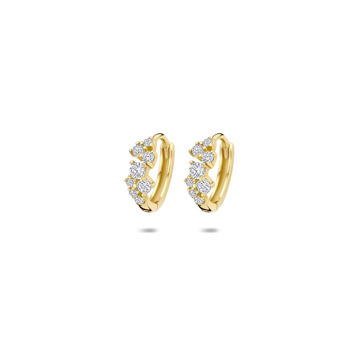 Zilveren vergulde klapoorringen zirkonia 11 mm 1 micron - 2104215