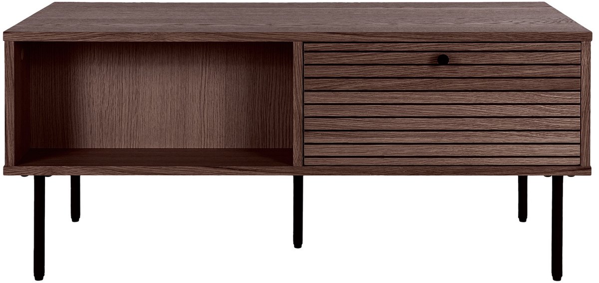 House Nordic Salontafel Kyoto 2 Lades Eikenfineer Smoked 50x100x45cm