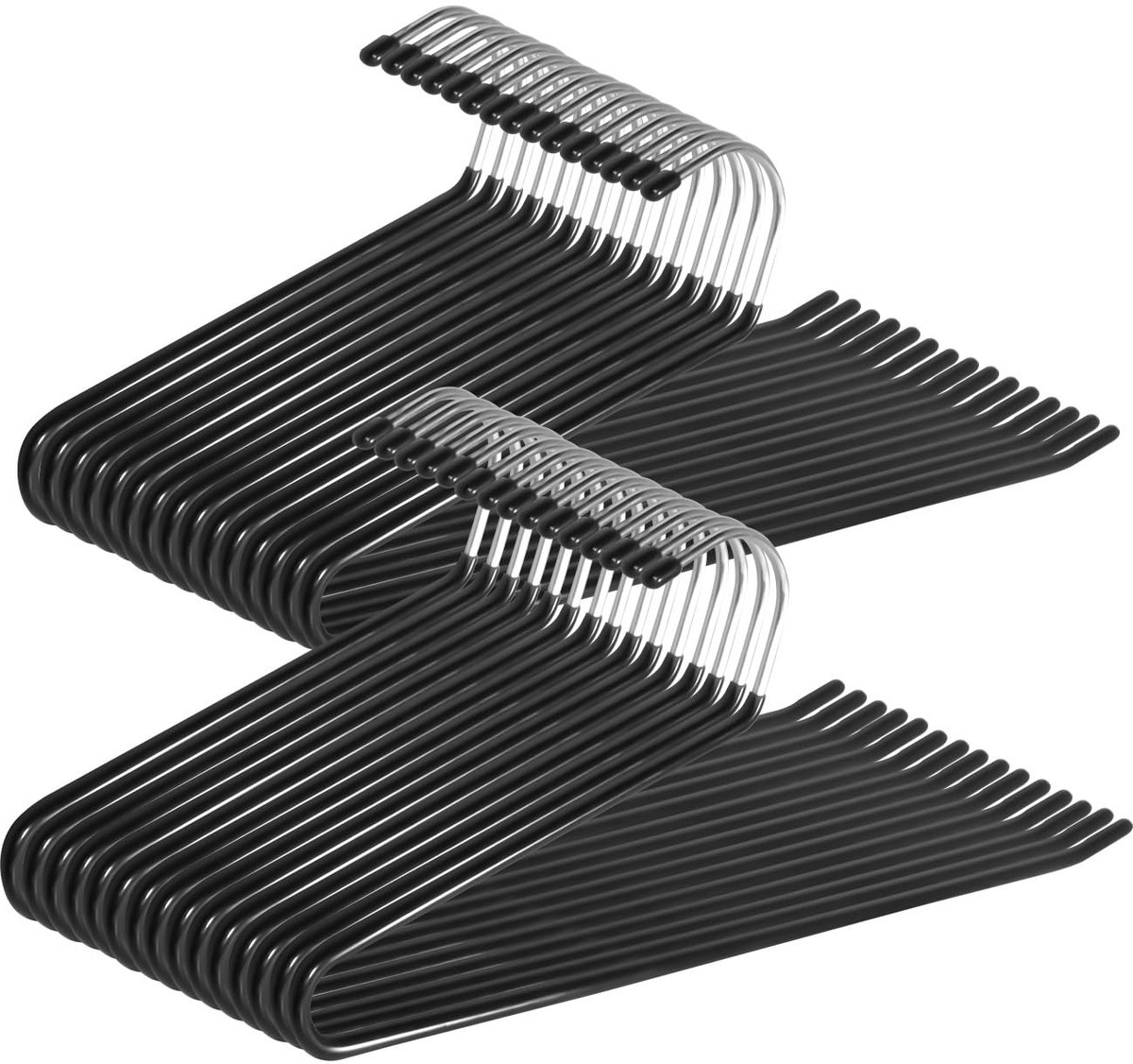 Unyqoos® Ruimtebesparende metalen broekhangers met open uiteinde en antislip groeven