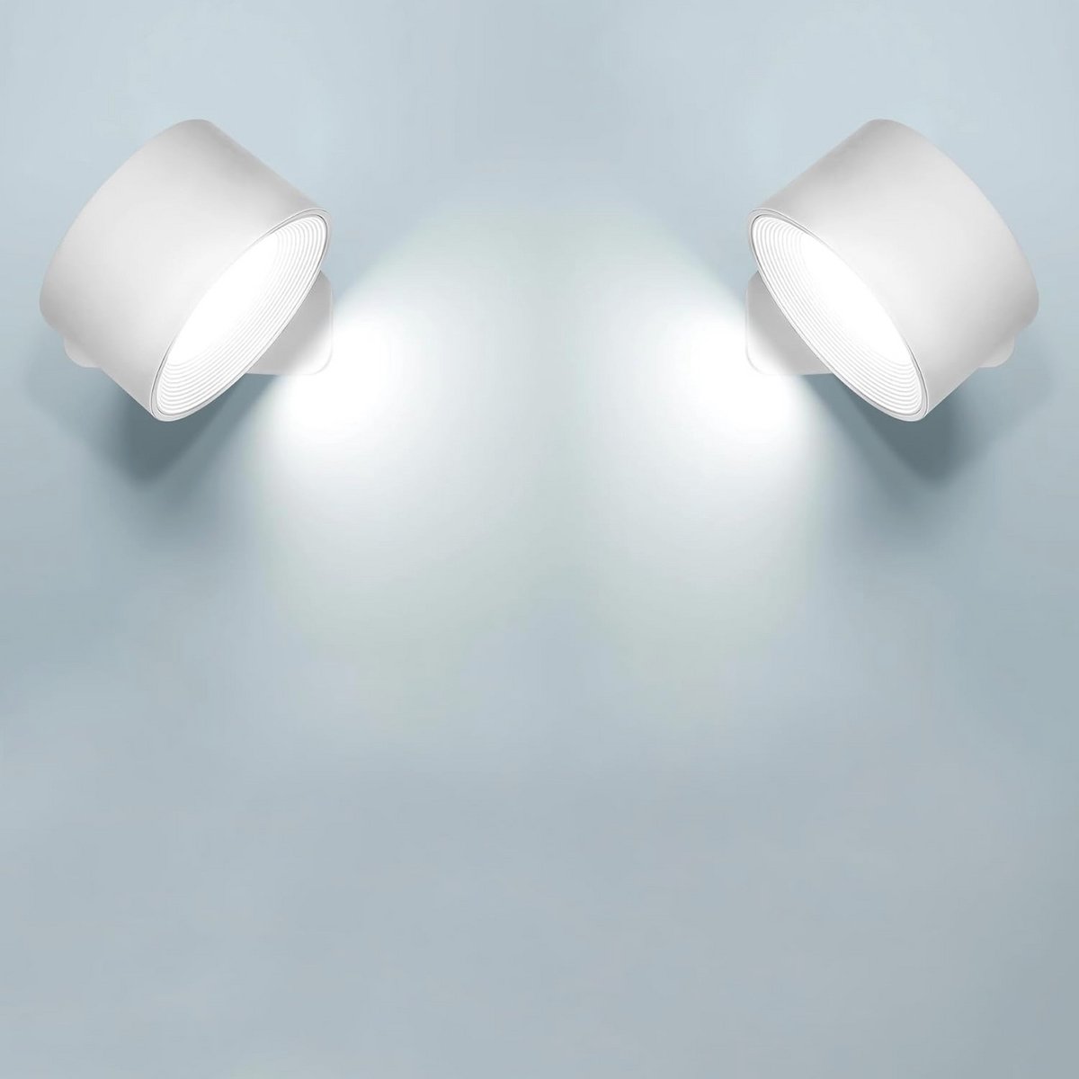 Oplaadbare Draadloze Wandlampen - Set van 2, LED Wandverlichting voor Slaapkamer, Woonkamer, Trap en Gang