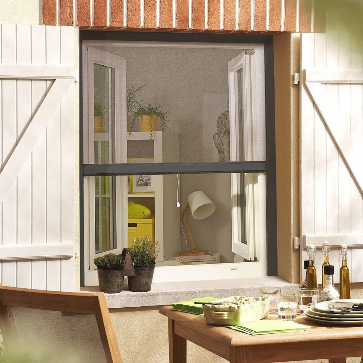 Vliegenraam voor ramen - 100 x 160 cm - Antraciet Grijs - Eenvoudig te installeren