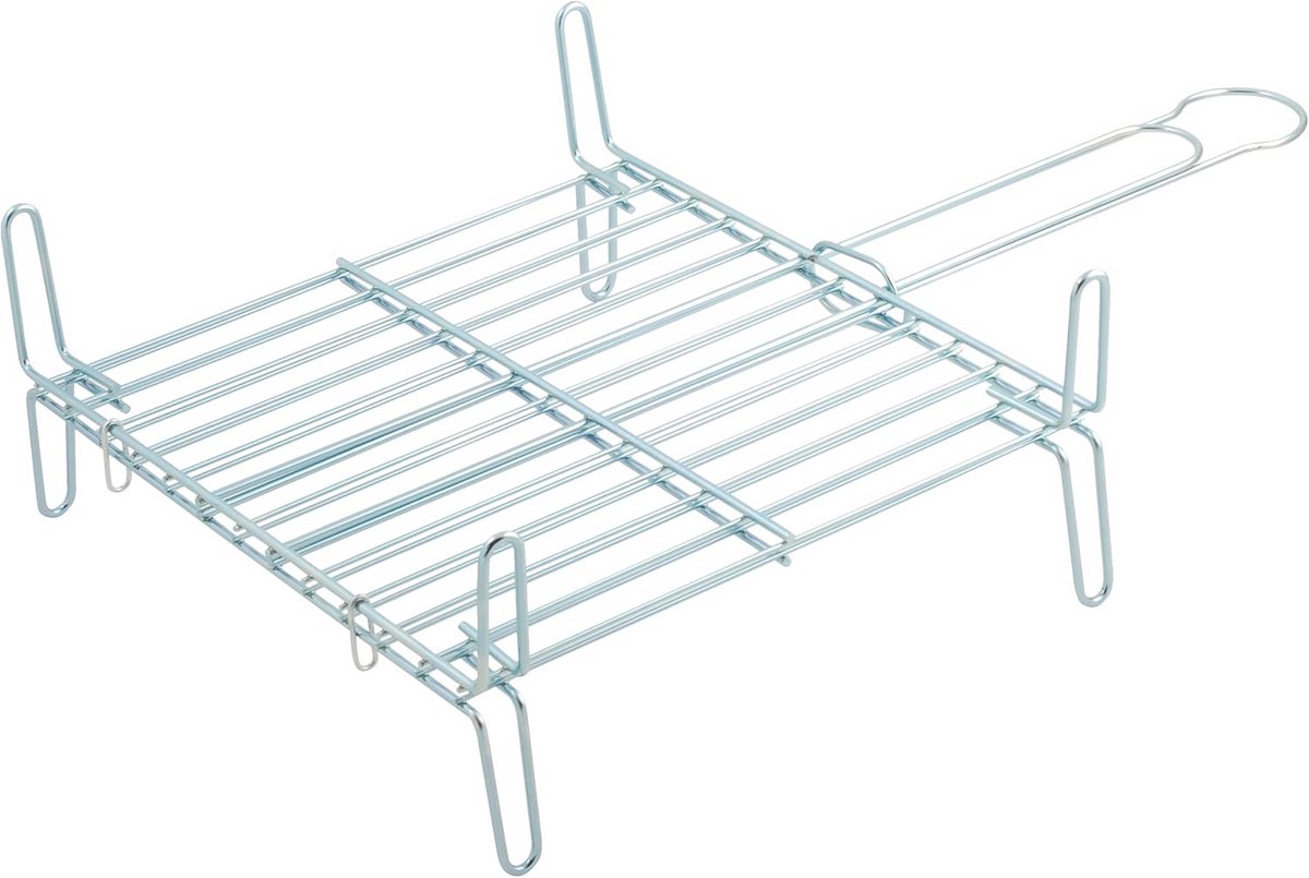 Dubbel Grillrooster 35 x 35 cm voor Keuken en Barbecue
