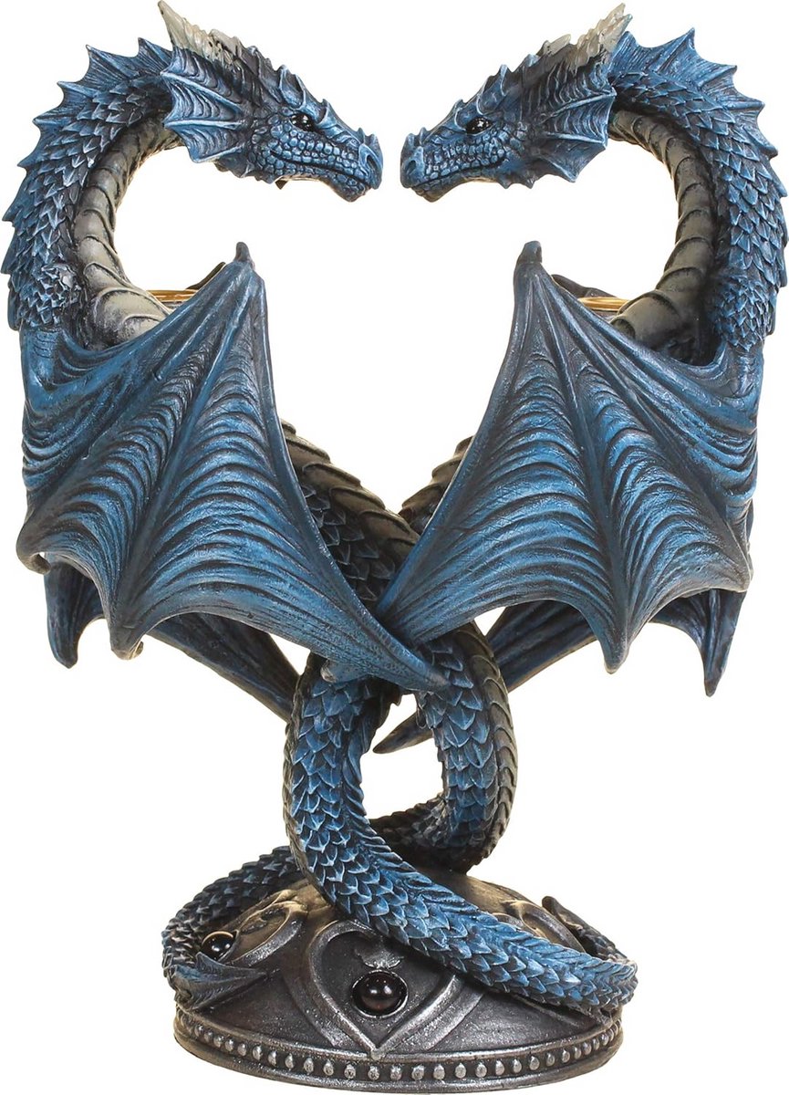 Draak Hart Kaarsenhouder 28cm