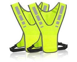 Reflecterend Vest Set van 2 - Verstelbare en Lichte Veiligheidsveste voor Hardlopen, Fietsen en Wandelen