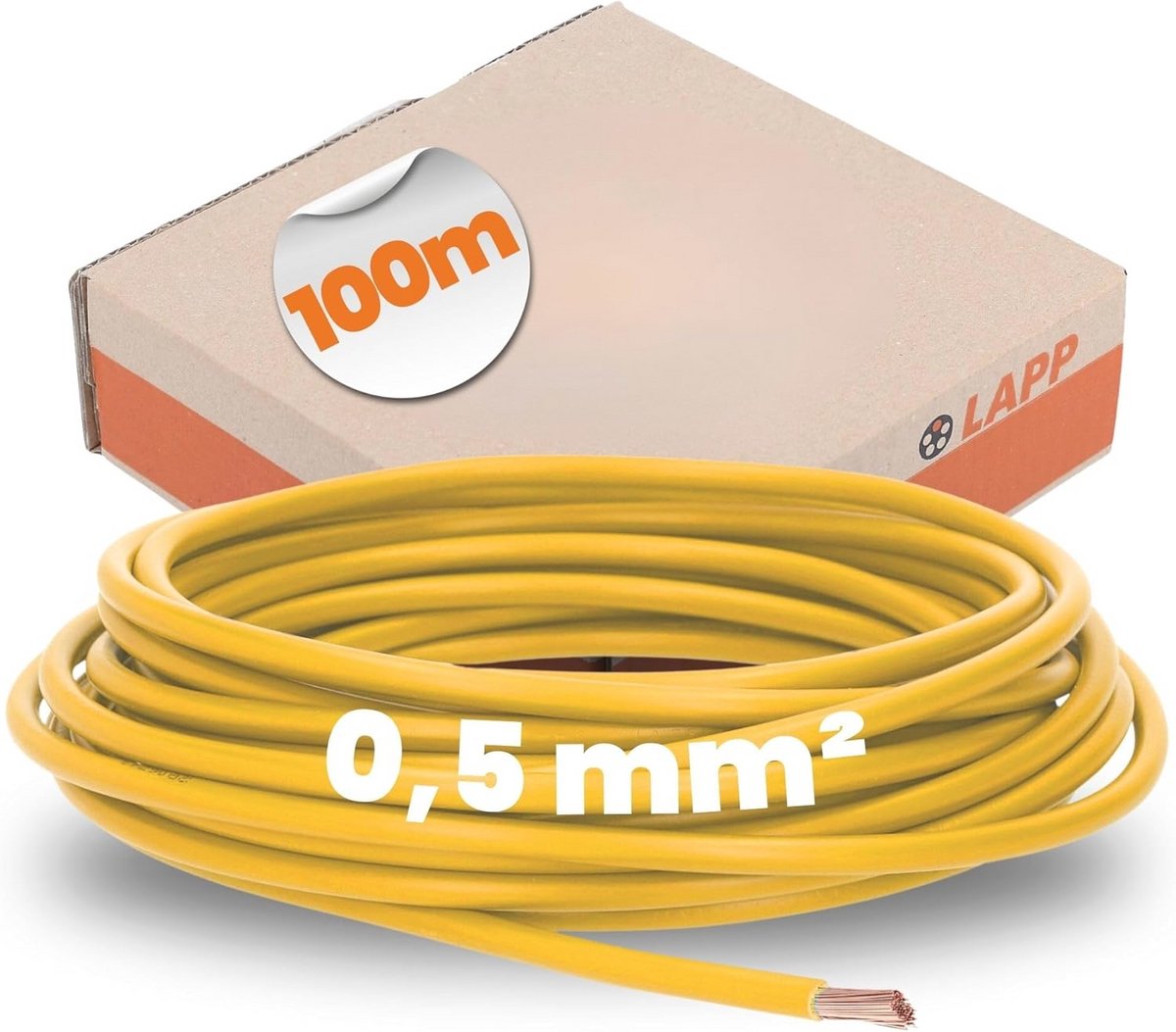 Kabeldraad H05V-K 1 x 0,50 mm² Geel - 100 m
