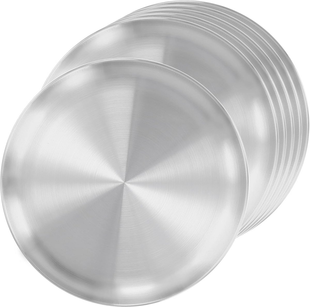 Set van 6 Ronde Pizzaplaten 26 cm Roestvrij staal - Duurzaam en Breukvast