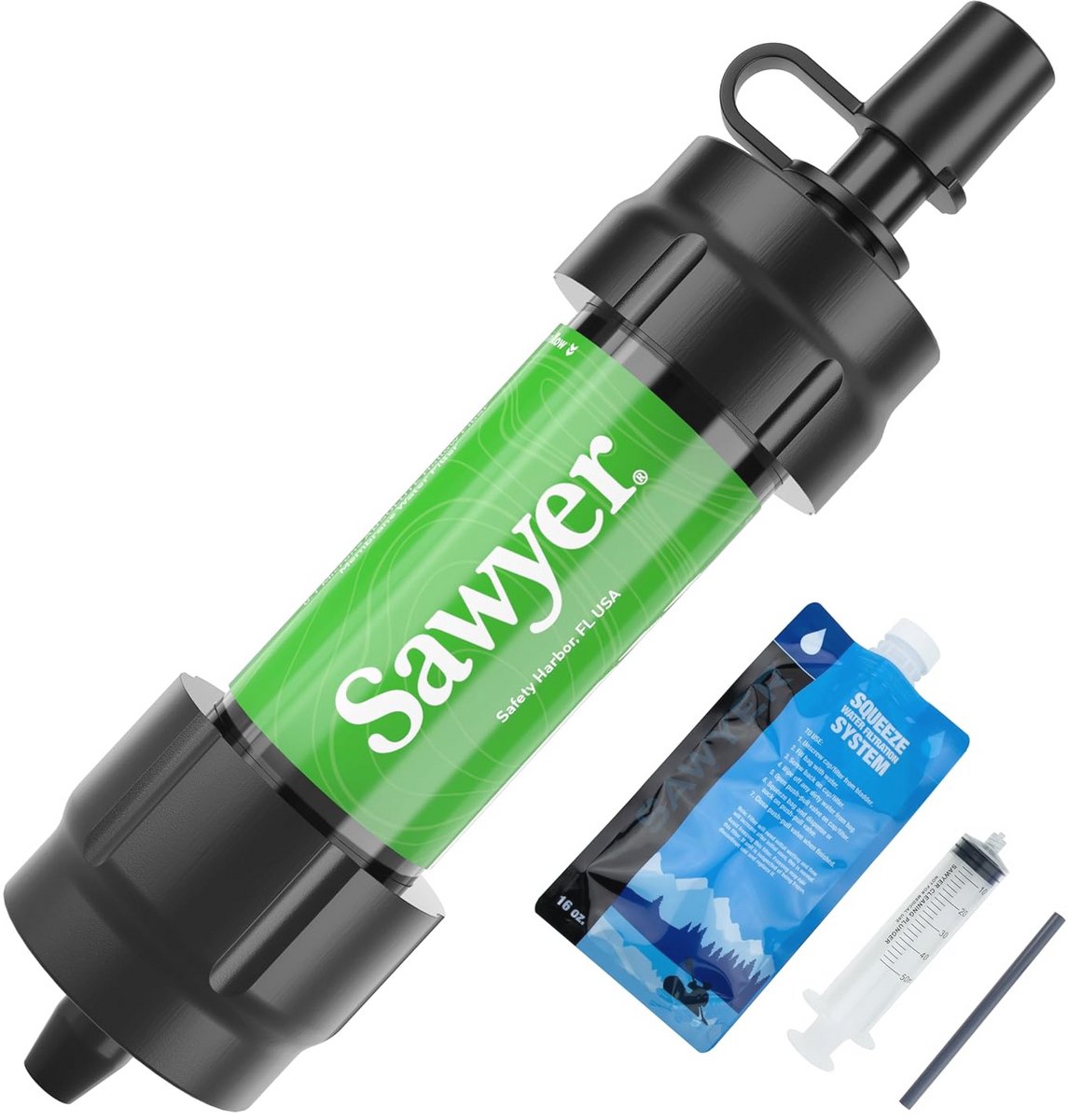 Mini waterfilter voor outdoor camping en avontuur