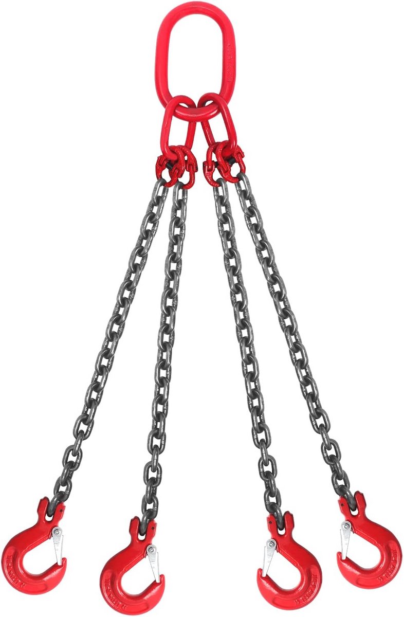 Zware Kettinghanger G80, 6,4 T Draagvermogen, 4 Strengen, 8 mm x 1,45 m
