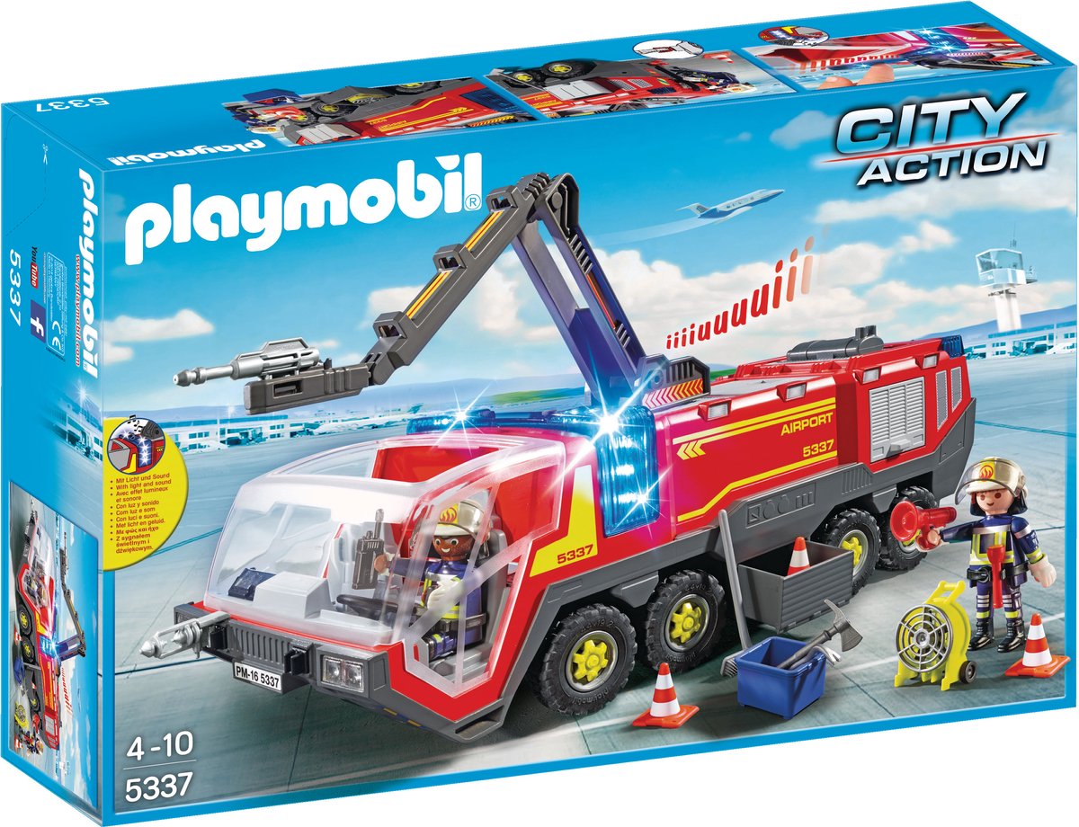 PLAYMOBIL Luchthavenbrandweer met licht en geluid- 5337