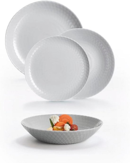 Luminarc Pampille Wit 18-Delig Glazen Servies 6 Personen