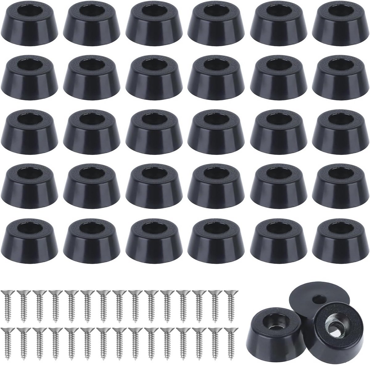 30 Rubber Meubelpoten en Voetjes - 30 Stuks Antislip Bescherming voor Vloeren en Meubels