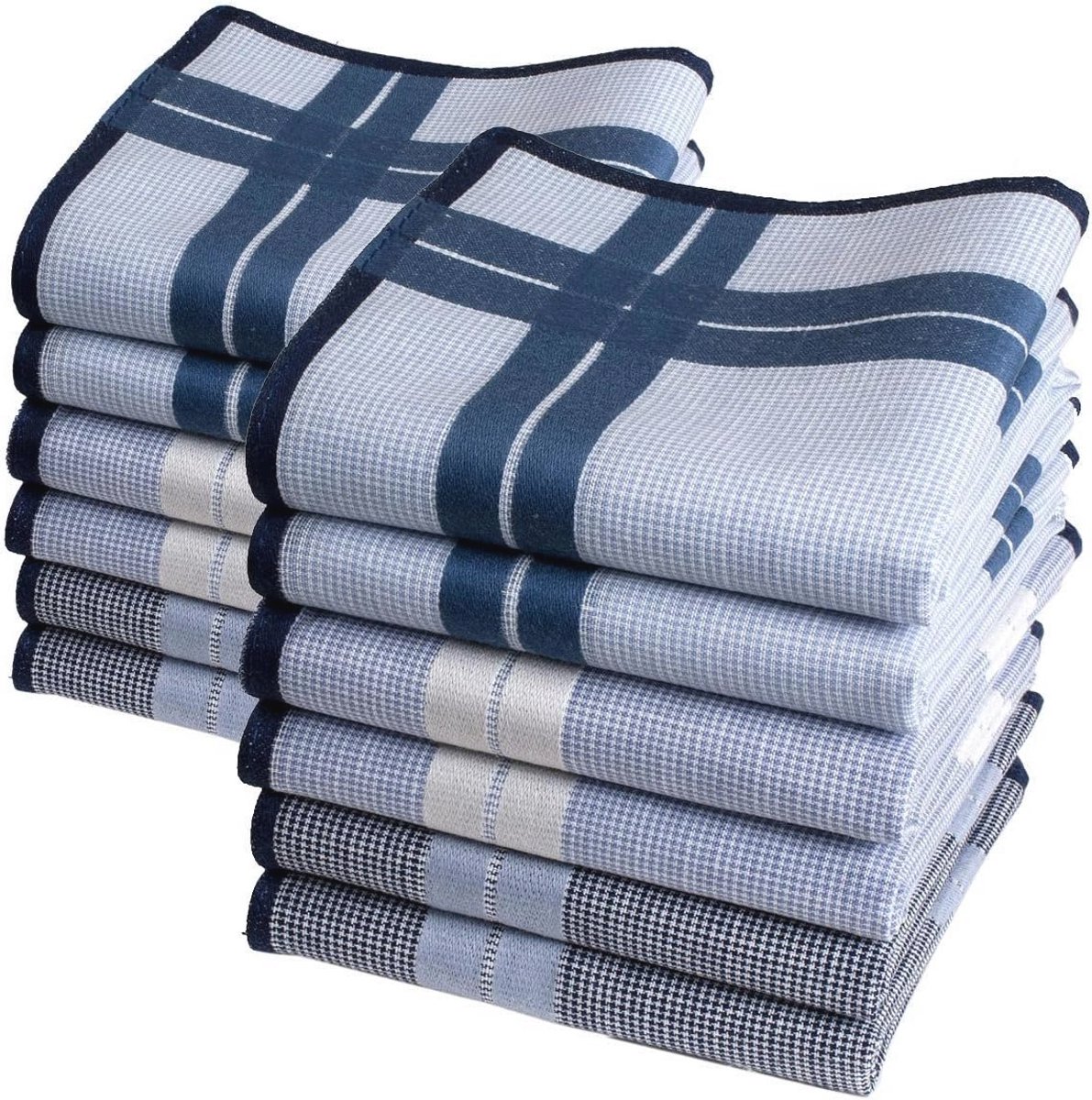 Grote heren zakdoeken 40x40 cm - 12 stuks - 100% katoen