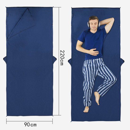 Lichte Katoenen Slaapzak voor Camping en Backpacking - 95 x 220 cm, Ademend en Allergievriendelijk — afbeelding 2