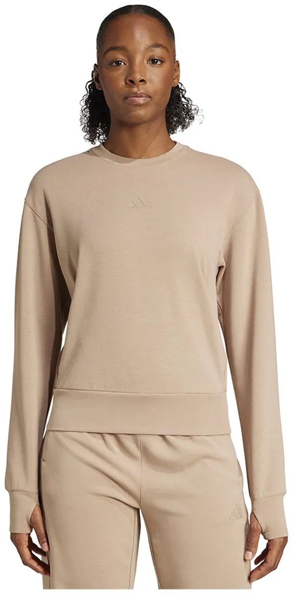 Adidas Designed For Training Warm-up Crewneck Sweatshirt Vrouw Bruin