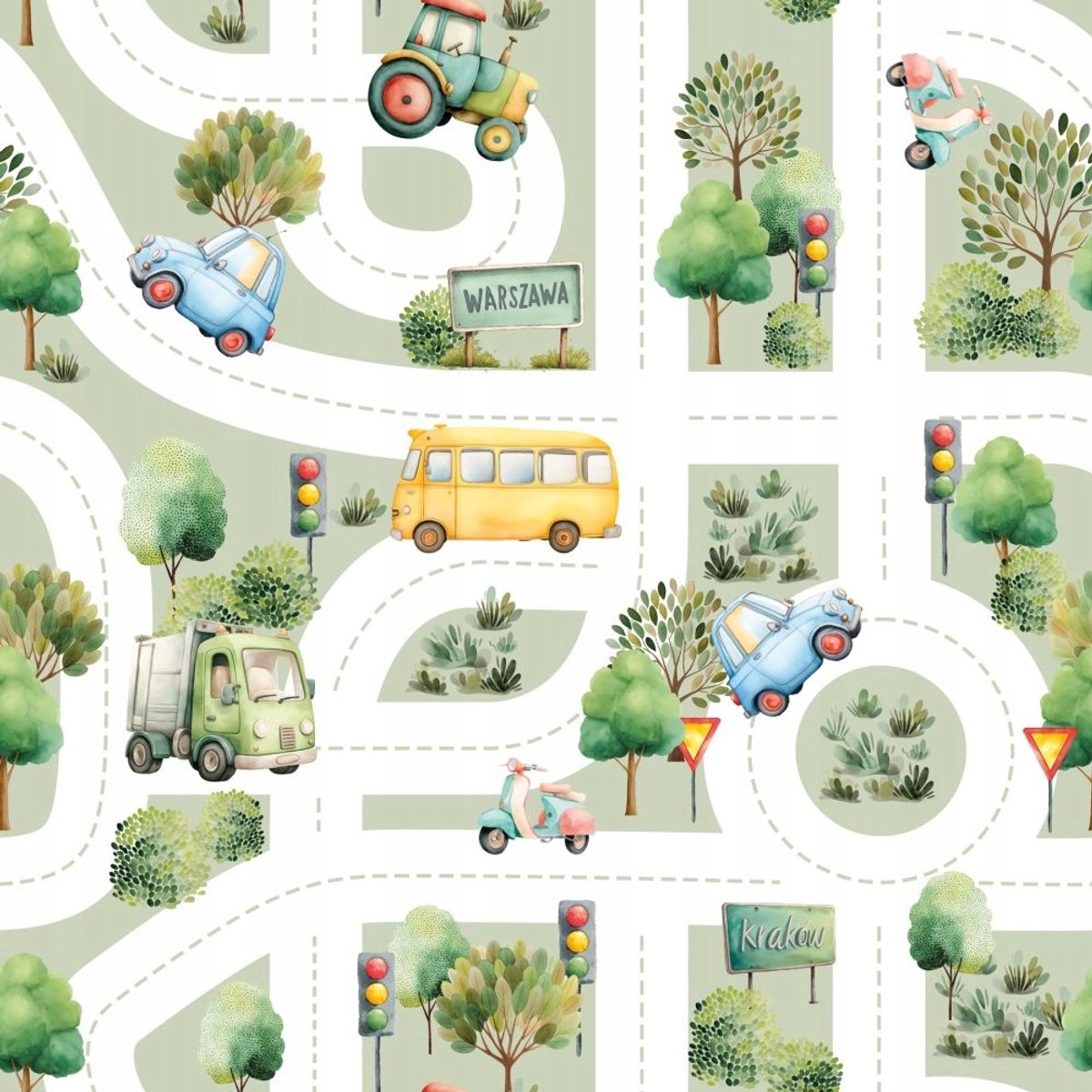 Sfeervolle Kinderkussenhoes Velours Auto's Straat 40x40cm met Rits