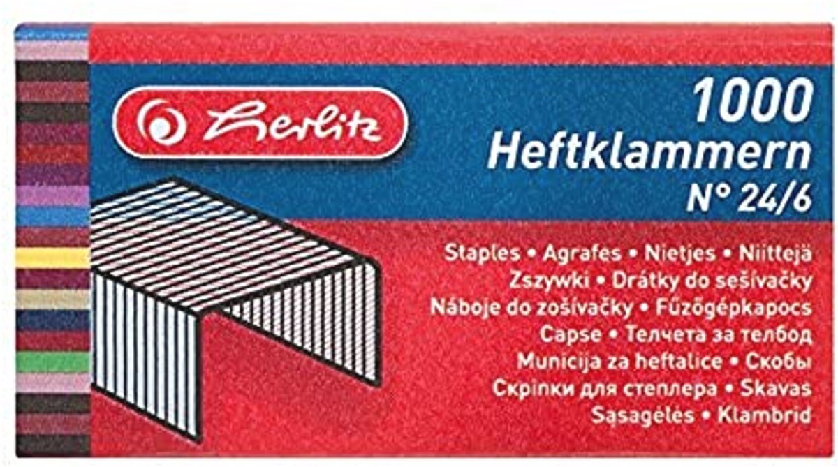 Nietjes 24/6 verzinkt - 1000 stuks