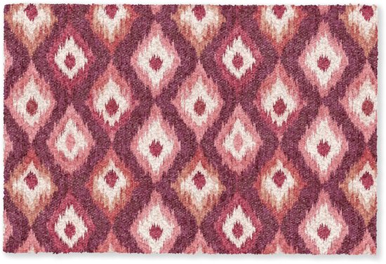 Paillasson 90x60 cm - Paillasson en forme de losange - Rose - Motif - Texture - Tapis d'intérieur - Paillassons imprimé - Tapis d'entrée