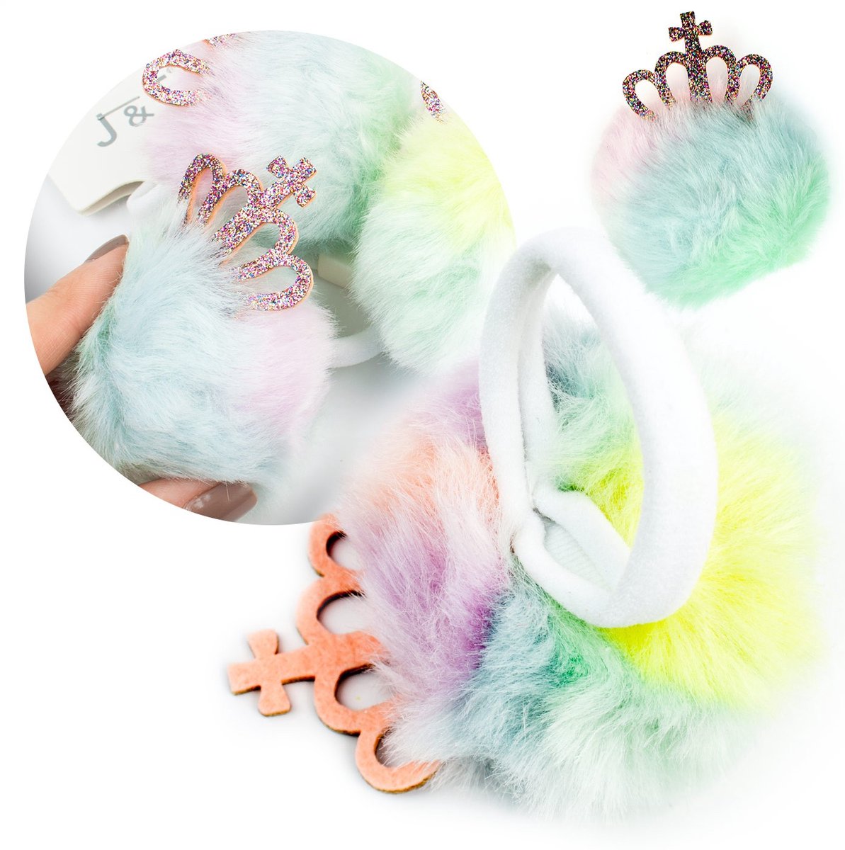 Schattige Haarband met Kroon en Pompon voor Kinderen
