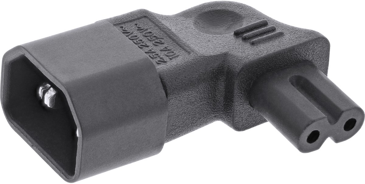 C7 (haaks links/rechts) - C14 stroomadapter / zwart