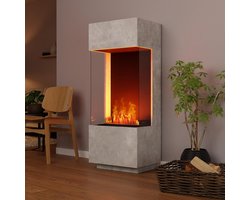 Elektrische Waterdamp Staande Haard TasalFurniture - 55x136x40 cm - Haard TasalFurniture GlowFlame 3D – - Medahomestore
