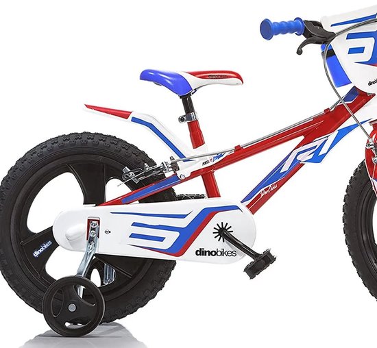 Dino R1 - Kinderfiets 14 Inch - van 3-5 Jaar - met Zijwieltjes - Jongensfiets Rood van Merkloos — afbeelding 5