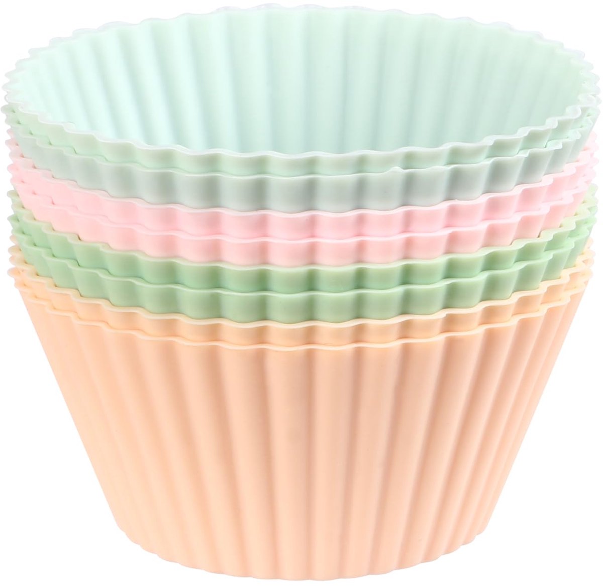 Unyqoos® Set van 8 herbruikbare siliconen bakvormpjes voor muffins en cupcakes