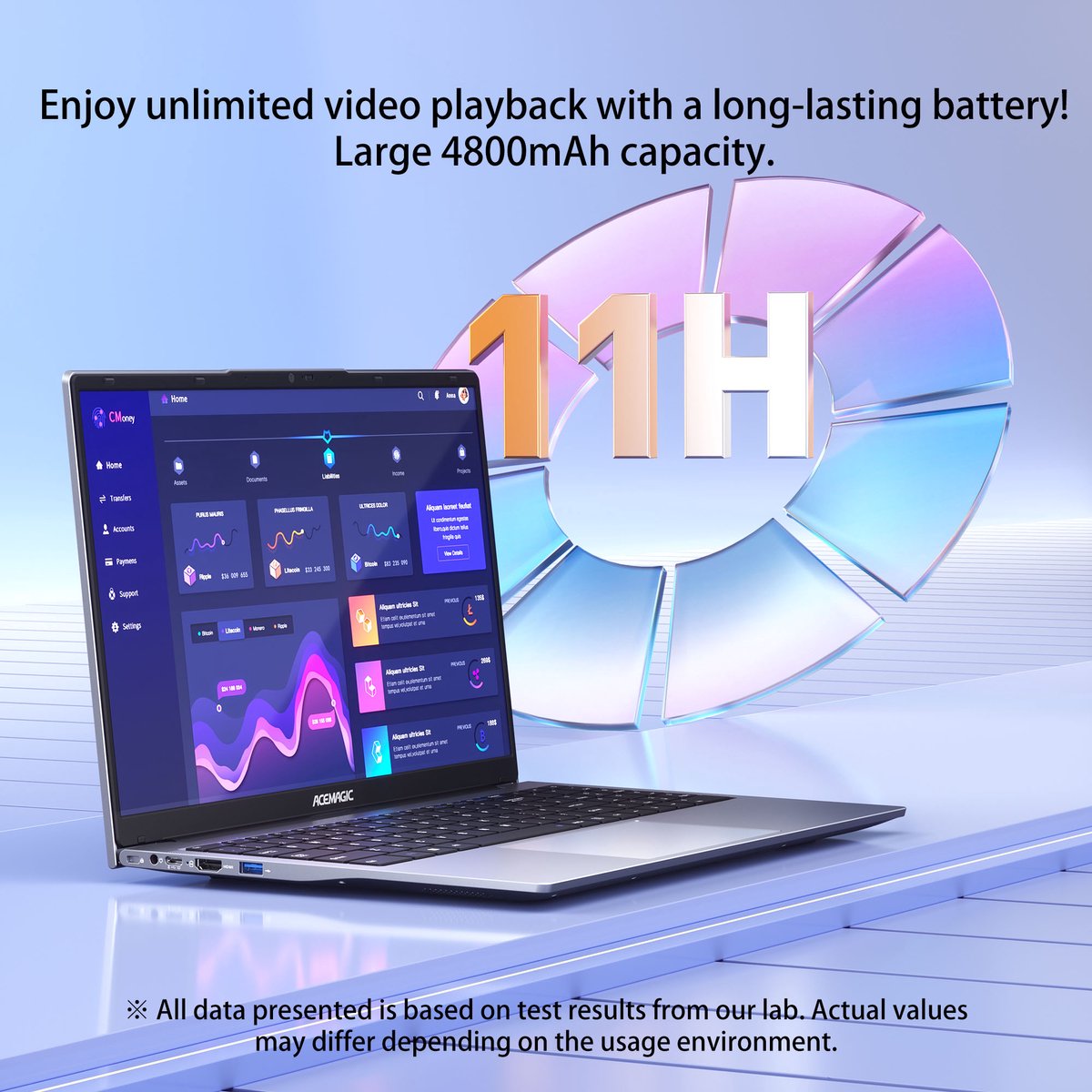 Acemagic LX15PRO Laptop | 15.6" FHD IPS Display | AMD Ryzen 3 4300U | AMD Radeon Graphics | 16GB DDR4 | 512 SSD | Wi-Fi 5 | Windows 11Pro — afbeelding 7