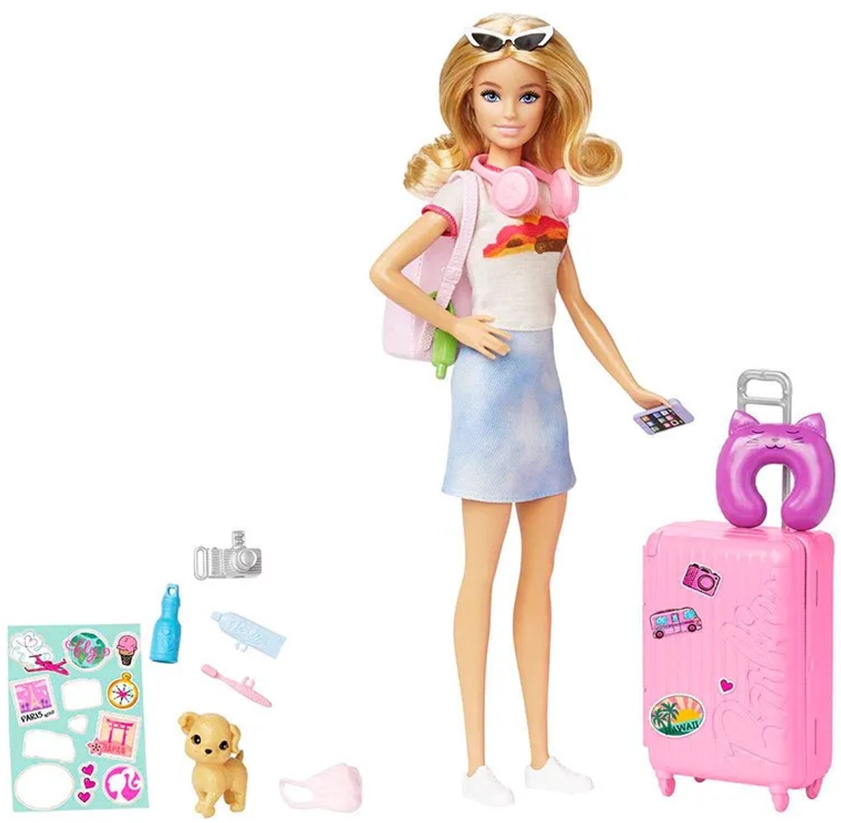 Barbie op reis - Barbiepop met roze koffer en reisaccessoires — afbeelding 5