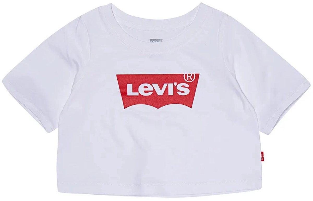 Levi´s ® Kids Light Bright Cropped T-shirt Met Korte Mouwen 5 Years Kinderen Wit