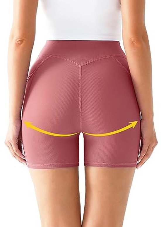 Hoge Taille Sportshorts Dames met Zakken voor Yoga en Hardlopen — afbeelding 4