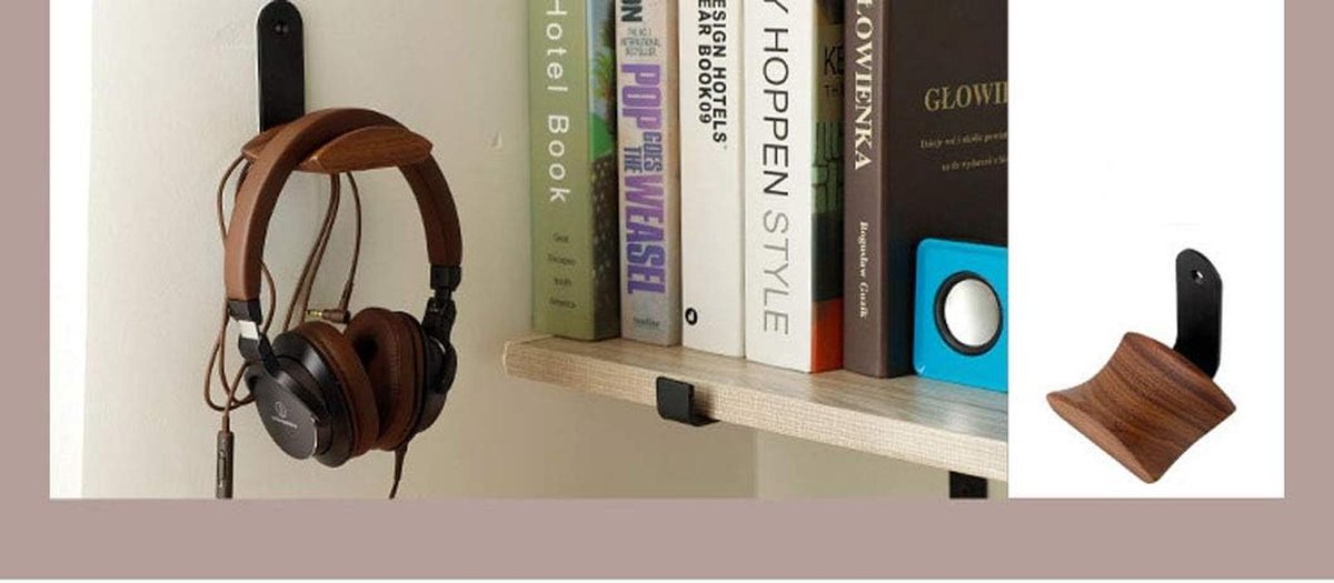 Hoofdtelefoonhouder van Walnotenhout - Elegante Hanger voor Gaming en Audio