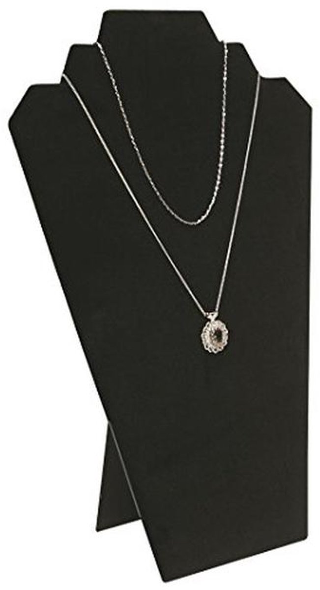 Zwart Fluwelen Kettingdisplay met 6 Easels voor Sieraden