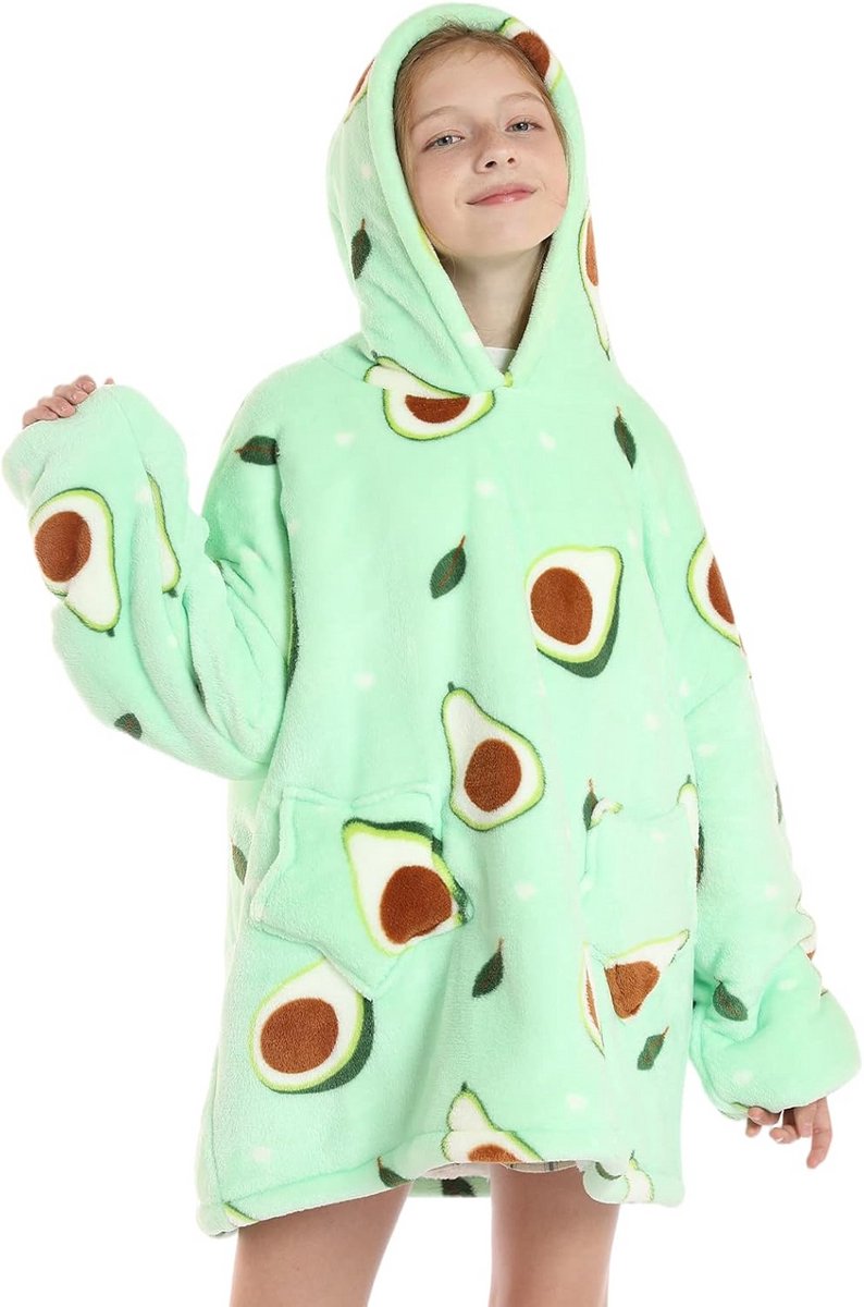 Oversized Kinderen Hoody Deken met Capuchon - Super Warm Flanel