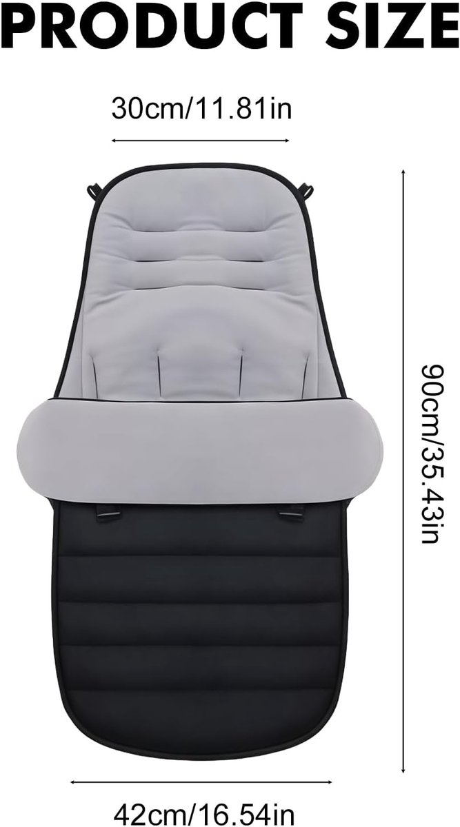 Babyslaapzak - afneembare rits - antislip en warm - 42×90×12 cm - zwart van Merkloos — afbeelding 4