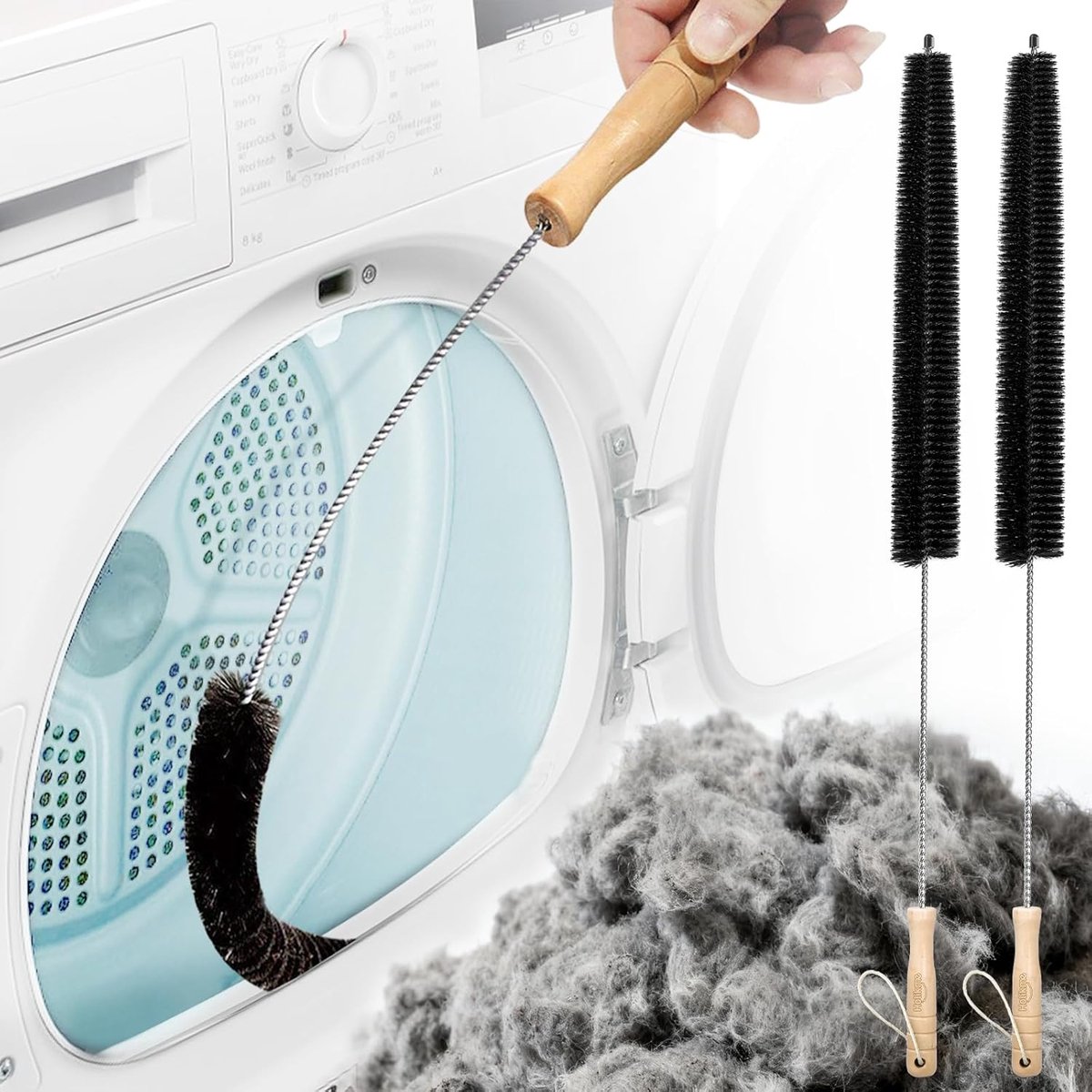 Schoonmaakborstel - Wasmachineborstel - Binnenmuurborstel - 304 roestvrij staal - Huishoudelijke schoonmaakartikelen - Essentiële huishoudelijke artikelen - Geschikt voor pluizenfilters en stofzuigerborstels