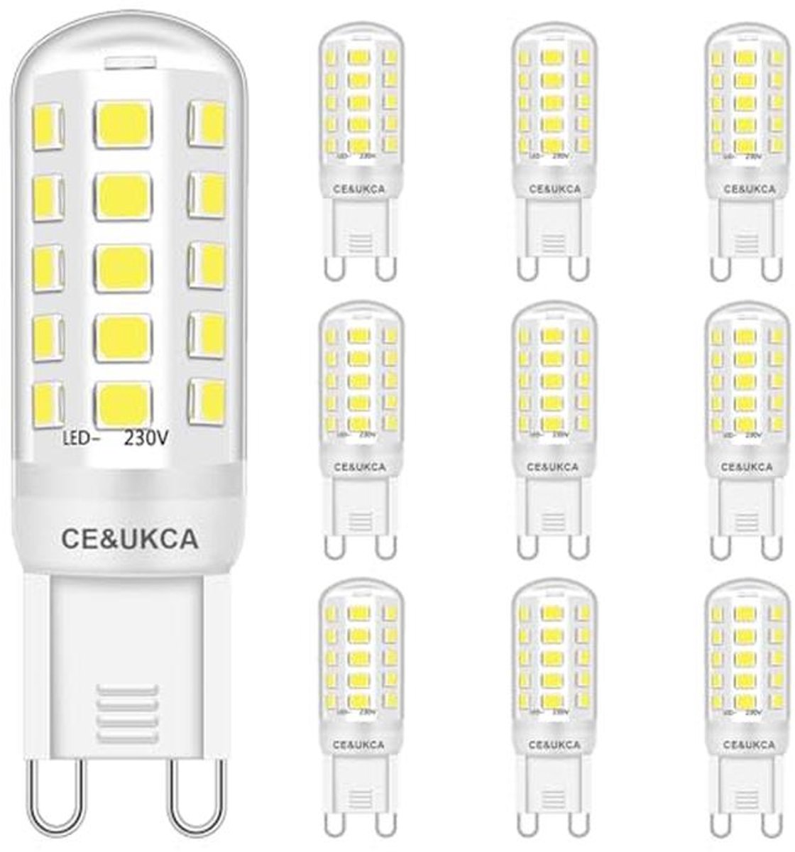 G9 LED-lampen 3W Koel Wit 6000K - Energiebesparend, Geen Flikkering, Niet Dimbaar, 10 Stuks