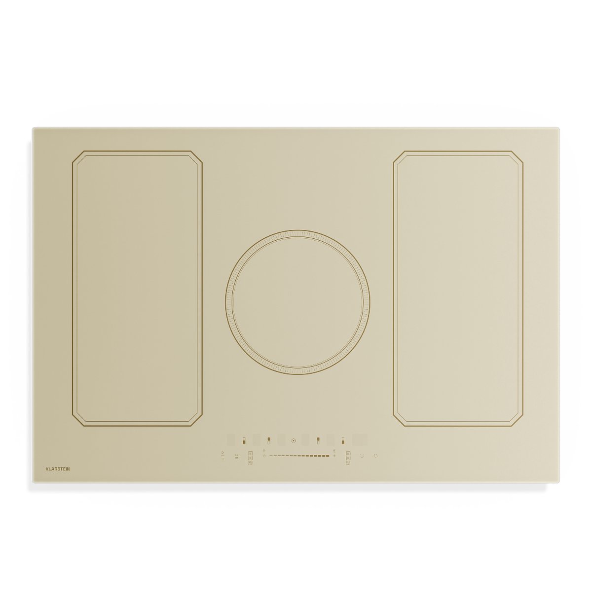 Klarstein Inductiekookplaat Victoria 77 cm inbouw, 5 zones en 2 flexzones, 11500 W boost, schuifregelaar, timer, kinderslot, retro design, restwarmte-indicator - voor Keuken - Touch - Induction Hob - Inductie Kookveld