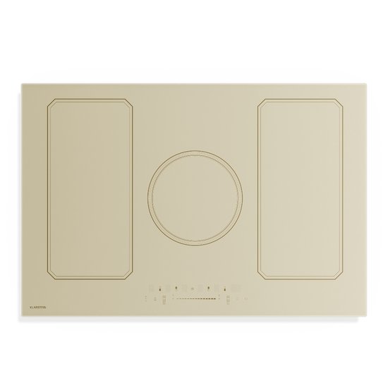 Klarstein Inductiekookplaat Victoria 77 cm inbouw, 5 zones en 2 flexzones, 11500 W boost, schuifregelaar, timer, kinderslot, retro design, restwarmte-indicator - voor Keuken - Touch - Induction Hob - Inductie Kookveld